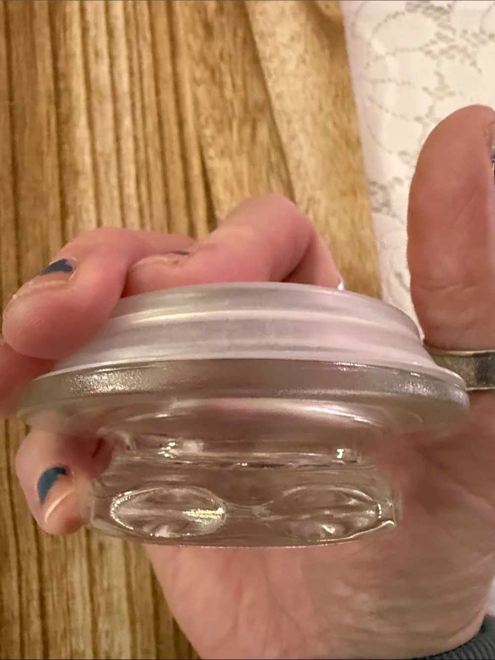 Vintage 1950s Mid-Century Clear Glass Apothecary Canister Replacement Lid